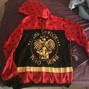 red & black hoodie